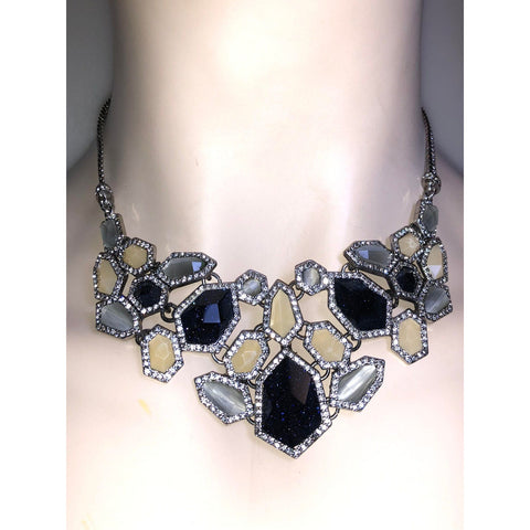 CHLOE + ISABEL midnight galaxy mosaic statement necklace - N030