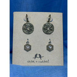 CHLOE + ISABEL heritage convertible medallion hoop set - E019