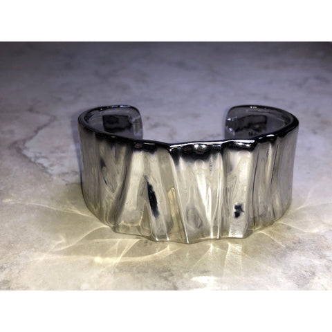CHLOE + ISABEL Sculpted Silver-Tone Wide Cuff Bracelet - B095