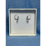 CHLOE + ISABEL silver huggie hoop earrings with green crystals - E556GRRH