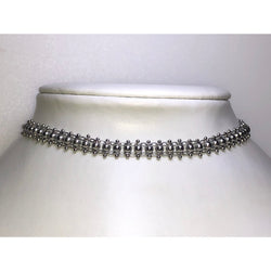CHLOE + ISABEL silver beaded lattice choker necklace - N092