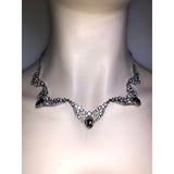 CHLOE + ISABEL crimson lace crystal collar - N051