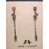 CHLOE & ISABEL Multi-Stone Linear Drop Earrings- E186