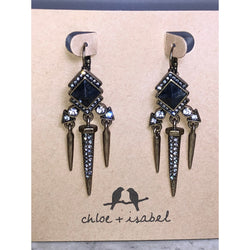 CHLOE + ISABEL Geometric Crystal Spike Drop Earrings - E066