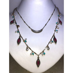 CHLOE + ISABEL turquoise & ruby charm layered necklace - N528PIAG