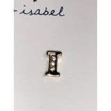 CHLOE + ISABEL “I” initial crystal stud earrings - E178