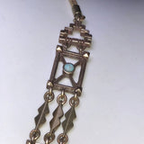 CHLOE + ISABEL geometric turquoise lariat statement necklace - N089