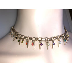 CHLOE + ISABEL rainbow crystal charm choker - N214