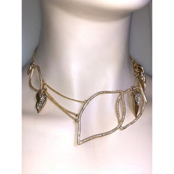 CHLOE & ISABEL gilded leaf elegance statement necklace -N003