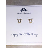 CHLOE + ISABEL pavé “U” initial stud earrings - E176B
