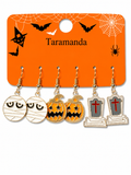 Wholesale Halloween 3-pair earrings with mummy, pumpkin and gravestone designs