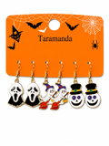 Wholesale Halloween 3-pair earrings with Scream, witch and pumpkin designs