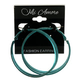 Blue Metal Hoop-Earrings #LQE1511