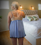 Blue "Emma" Babydoll Nighty with Thong