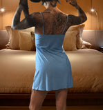 Soft Aqua Blue Chemise with Adjustable Straps