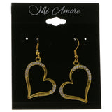 Heart Dangle-Earrings With Crystal Accents  Gold-Tone Color #4035