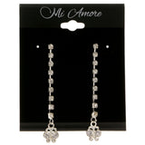 Butterfly Dangle-Earrings With Crystal Accents  Silver-Tone Color #3961