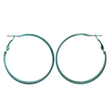 Blue Metal Hoop-Earrings #LQE1511