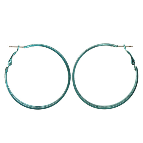 Blue Metal Hoop-Earrings #LQE1511