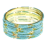 Mi Amore Multiple-Bracelets Blue/Gold-Tone