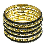 Mi Amore Multiple-Bracelets Gold-Tone/Black
