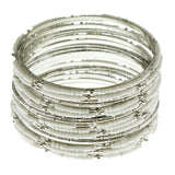 Mi Amore Multiple-Bracelets White/Silver-Tone