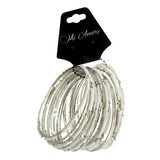 Mi Amore Multiple-Bracelets White/Silver-Tone