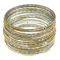 Mi Amore Multiple-Bracelets Silver-Tone/Yellow