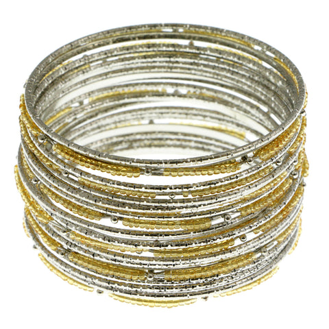 Mi Amore Multiple-Bracelets Silver-Tone/Yellow