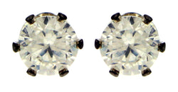 Silver-Tone Post Earrings With CZ Accent For Women 18CZ7729A