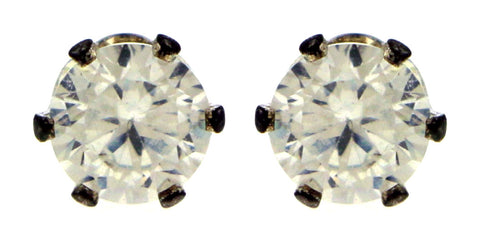 Silver-Tone Post Earrings With CZ Accent For Women 18CZ7729A