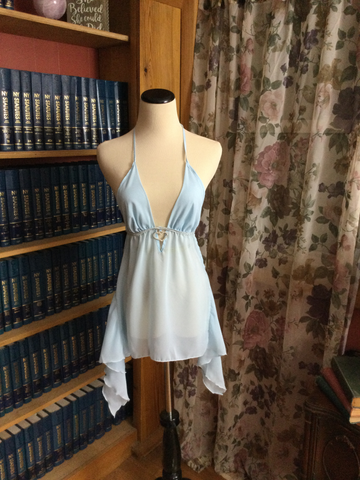 Sheer and Sexy Blue Baby Doll with Thong