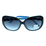 UV protection Silver jeweled bows Shatter resistant Oversize-Sunglasses With Logo Accents Blue & Gray Colored #3876