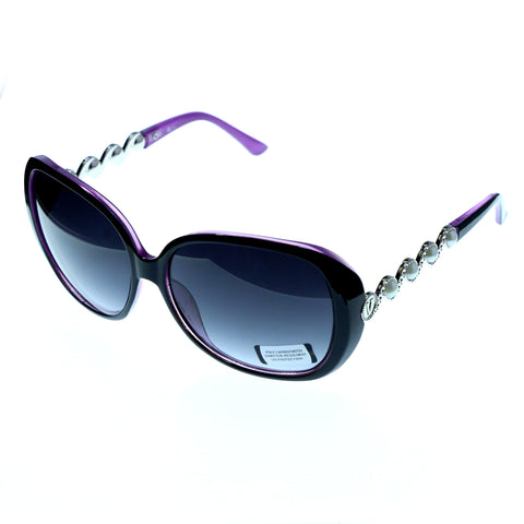 Purple & Gray Colored Composite Oversize-Sunglasses #3876