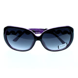 Purple & Gray Colored Composite Oversize-Sunglasses #3876