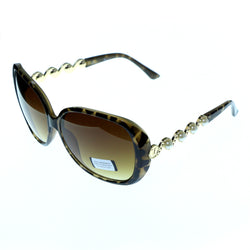 Tortoise-Shell & Brown Colored Composite Oversize-Sunglasses #3876