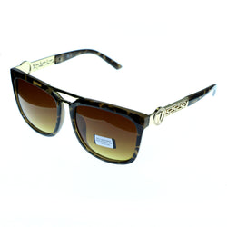 UV protection Shatter resistant Poly carbonated Oversize-Sunglasses With Logo Accents Tortoise-Shell & Yellow Colored #3867