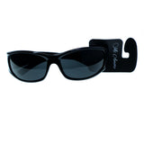 Black & Gray Colored Acrylic Sport-Sunglasses With Logo Accents #3930