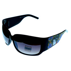 Mi Amore UV protection Oriental print Goggle-Sunglasses Black Frame & Black Lens