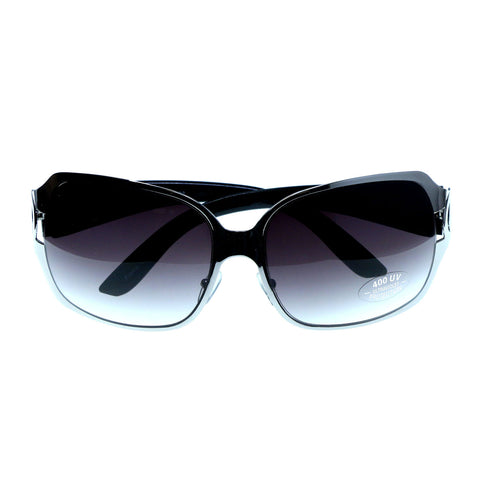 Mi Amore UV protection Oversize-Sunglasses Silver-Tone Frame/Purple Lens