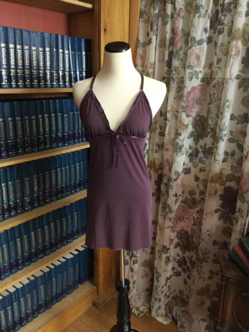 Plum Stretch Microfiber Sleek and Sexy Chemise
