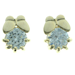 Cubic Zirconia Butterfly Stud-Earrings  With Crystal Accents Gold-Tone Color #2759