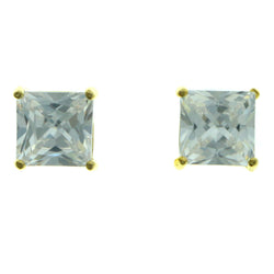 Cubic Zirconia Stud-Earrings With Crystal Accents  Gold-Tone Color #2831