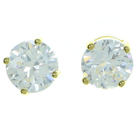 Round Stud-Earrings With Crystal Accents  Gold-Tone Color #2834