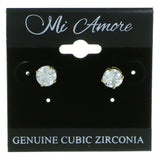Round Stud-Earrings With Crystal Accents  Gold-Tone Color #2834
