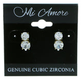 Round Stud-Earrings With Crystal Accents  Gold-Tone Color #2879