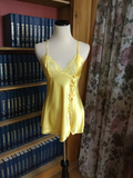 Silky Yellow Side Tie Chemise and Thong