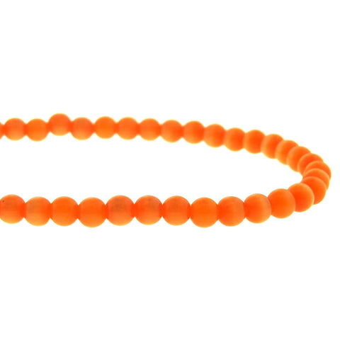 4mm Fiberoptic Cats Eye Round Chinese Orange 4CE04
