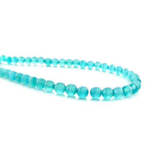 4mm Fiberoptic Cats Eye Round Aqua 4CE09
