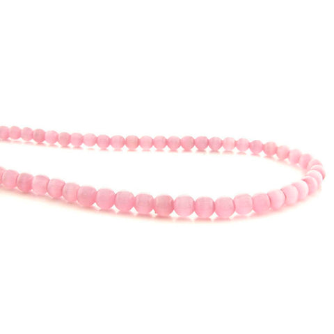 4mm Fiberoptic Cats Eye Round Pink 4CE12